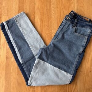 Hollister Women’s Patchwork High Waisted Blue Jeans